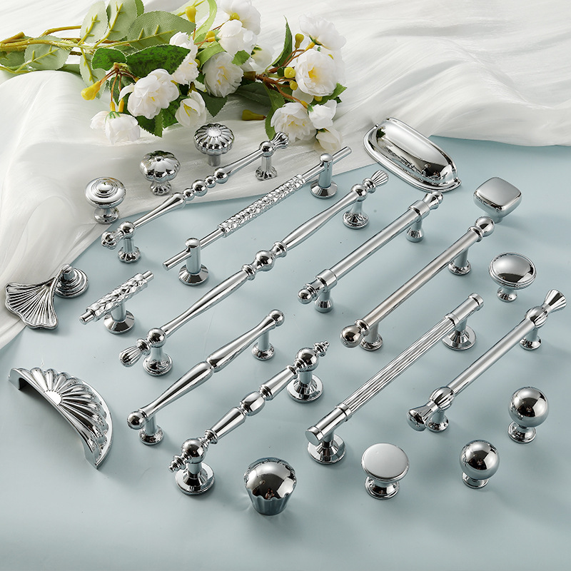 Furniture Hardware Restoration - Bright Chrome Silver Wardrobe Door Handle