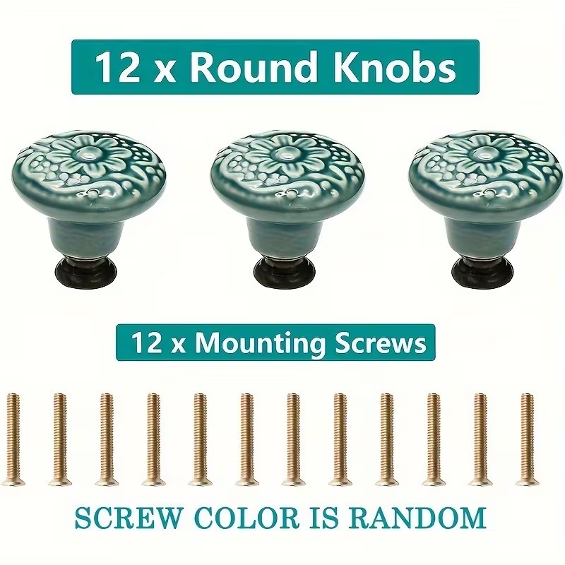 12pcs Ceramic Cabinet Knobs, F - огляд і ціна Furniture Hardware Suppliers